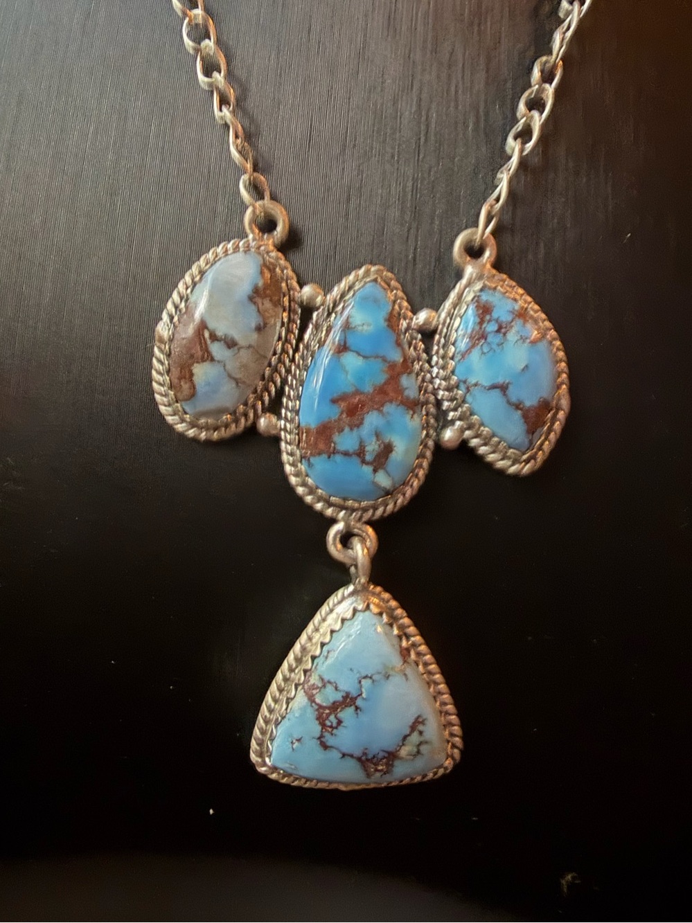 Golden Hills Turquoise Stone Pendant Necklace - Sterling Silver Women’s Jewelry